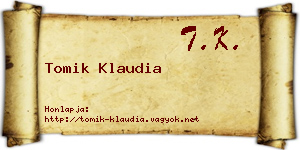 Tomik Klaudia névjegykártya